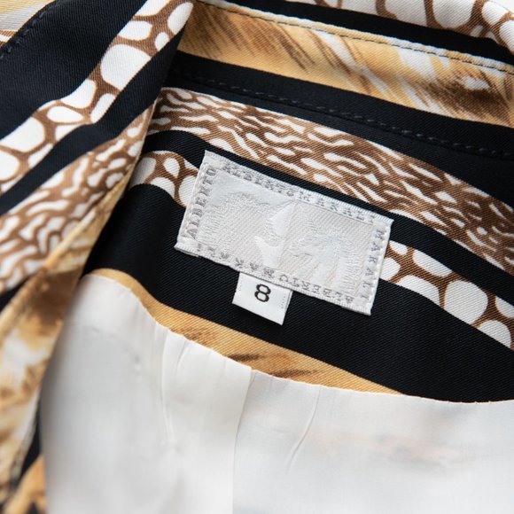 Alberto Makali Blazer Animal Mix Tiger Leopard Print Jacket Statement Size 8 - Picture 3 of 6